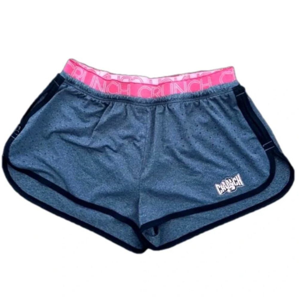 Crunch Fitness gray running shorts medium lined athleisure jogging workout gym